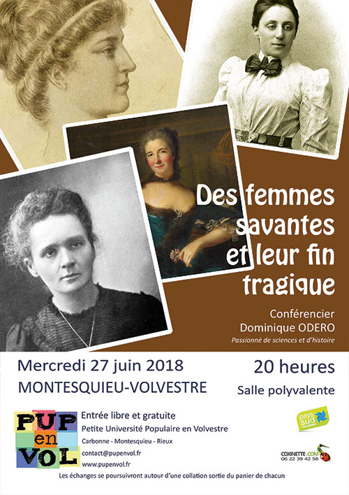 PUPenVOL - Des femmes savantes et leur destin tragique Des femmes savantes et leur destin tragique