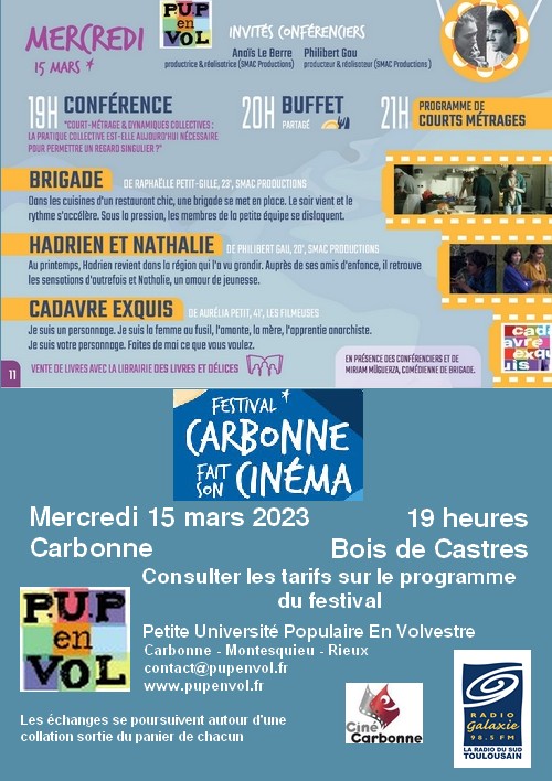 PUPenVOL - Festival Carbonne fait son cinéma – Court-métrage et dynamiques collectives Festival Carbonne fait son cinéma – Court-métrage et dynamiques collectives