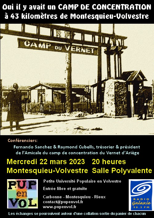 PUPenVOL - Oui, il y avait un camp de concentration à 43 km de Montesquieu-Volvestre ! Oui, il y avait un camp de concentration à 43 km de Montesquieu-Volvestre !