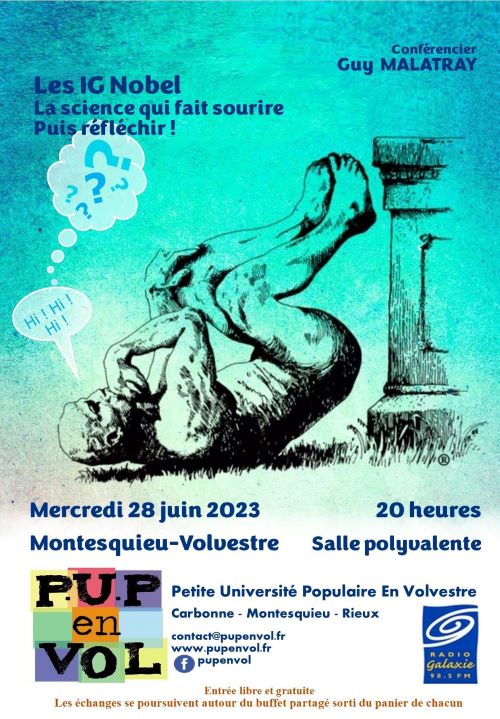 PUPenVOL - Les IG NOBEL, la science qui fait d’abord sourire, puis réflechir ! Les IG NOBEL, la science qui fait d’abord sourire, puis réflechir !